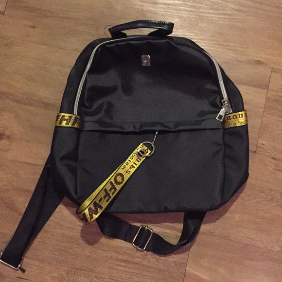 off white nylon backpack
